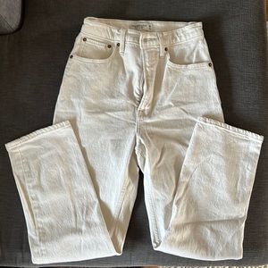 Abercrombie denim- Cream/off white - Ankle straight curve love style